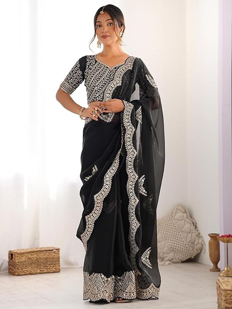 Elegant Embroidered Saree